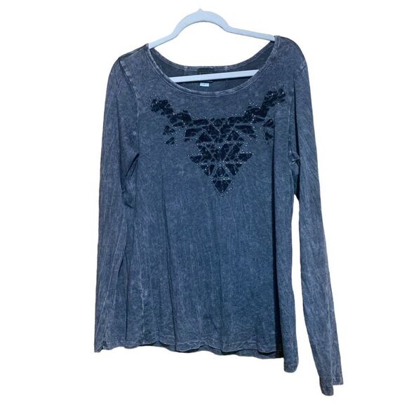 Daytrip Buckle Womens Size XL Multicolor Acid Wash Embellished Blouse Top - Picture 1 of 7